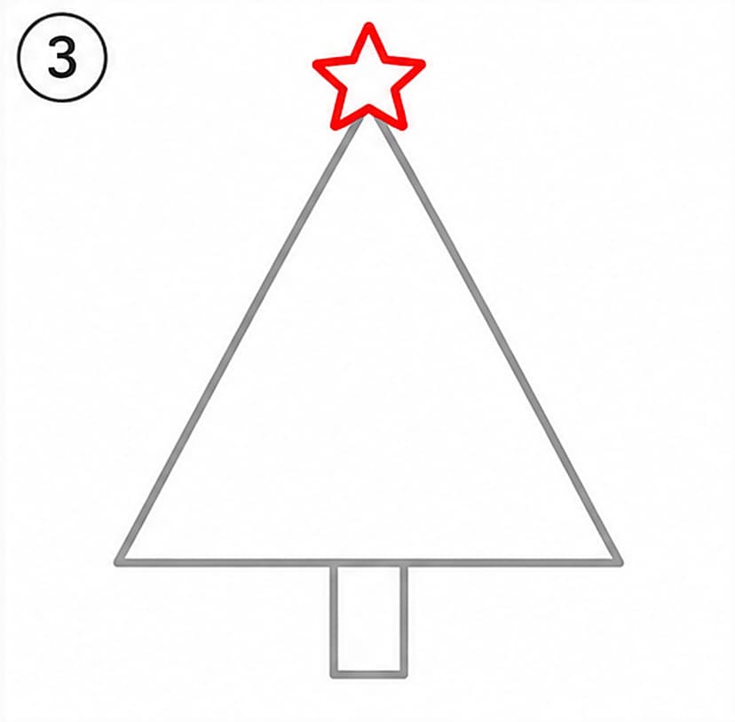 Tannenbaum malen einfach, Schritt 3 von 6