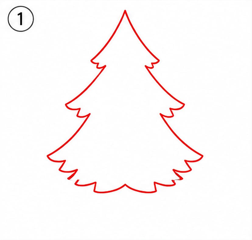 Tannenbaum malen für Größere, Schritt 1 von 6