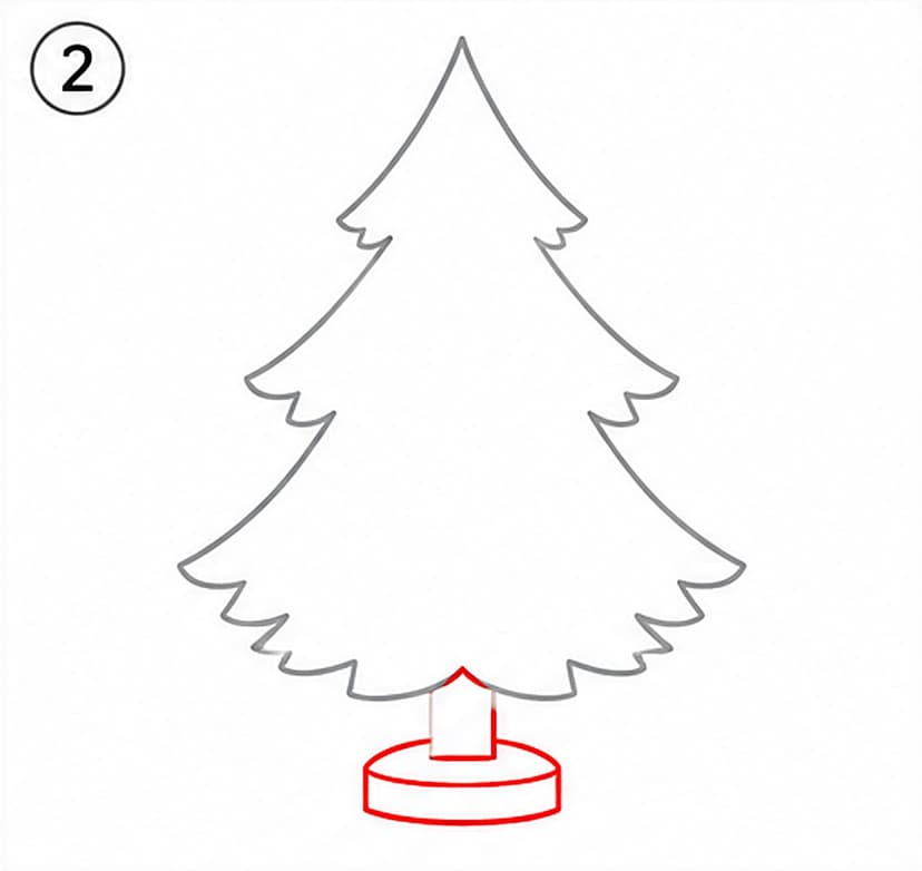 Tannenbaum malen für Größere, Schritt 2 von 6