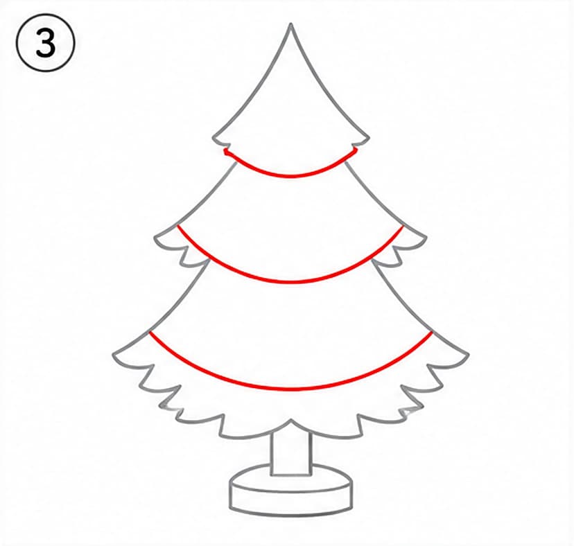 Tannenbaum malen für Größere, Schritt 3 von 6