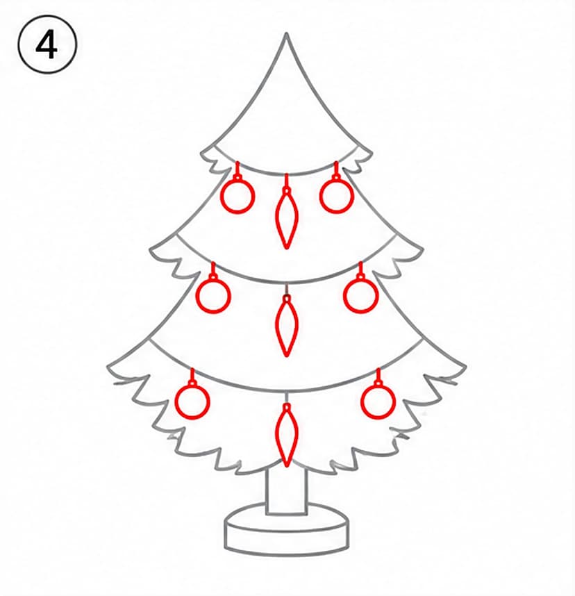 Tannenbaum malen für Größere, Schritt 4 von 6