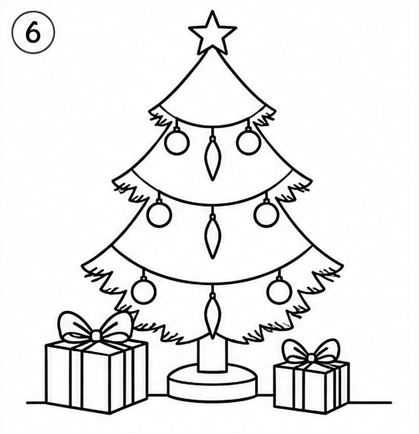 Tannenbaum malen für Größere, Schritt 6 von 6