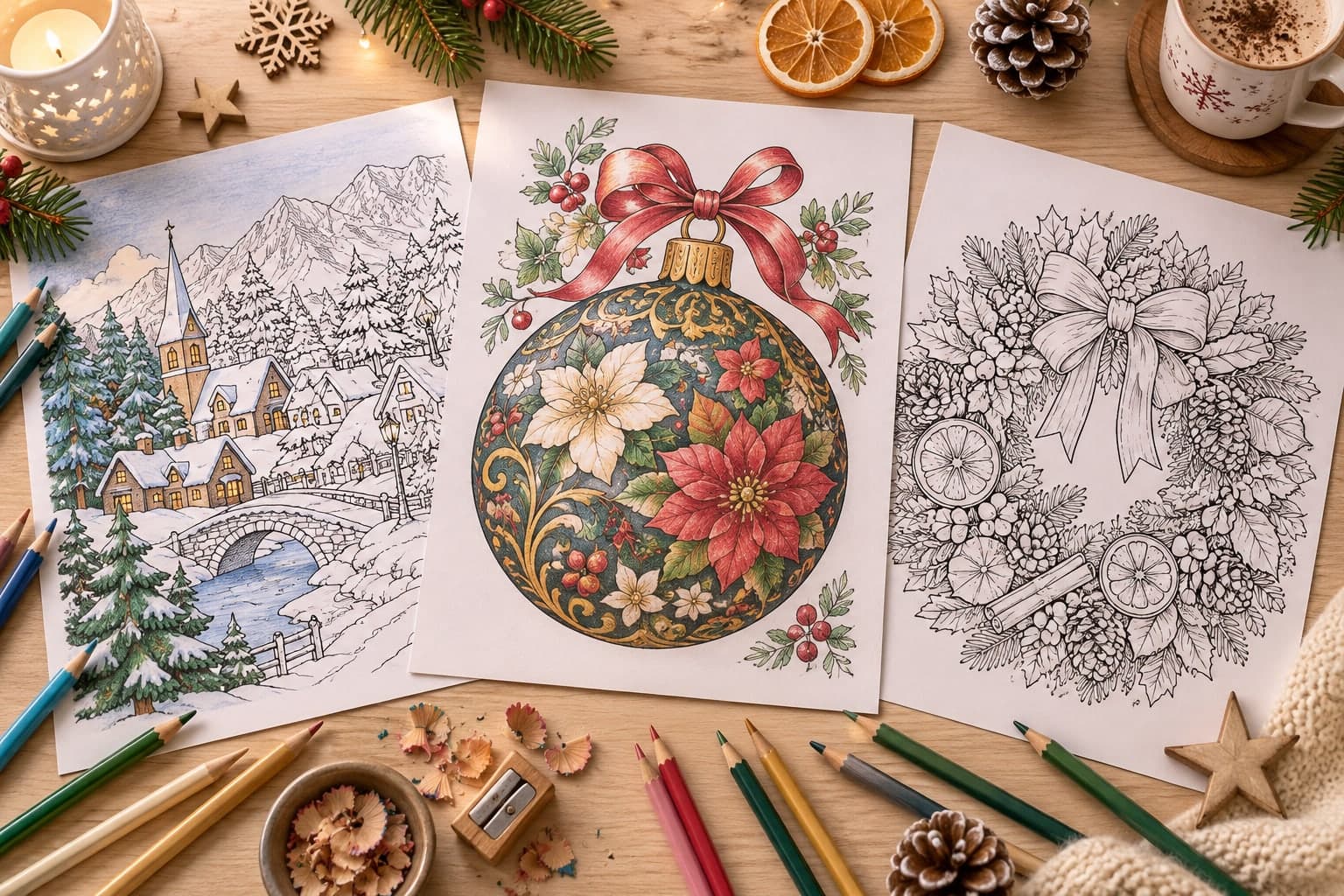 Titelbild: Weihnachten für Erwachsene: detailreiche Ausmalbilder