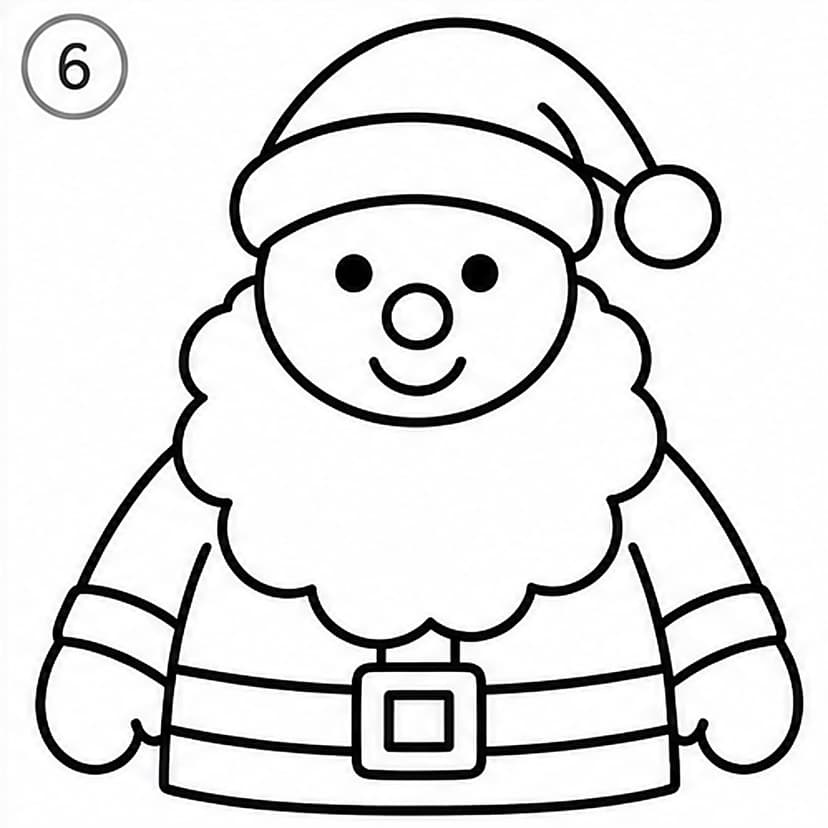 Weihnachtsmann malen einfach, Schritt 6 von 6