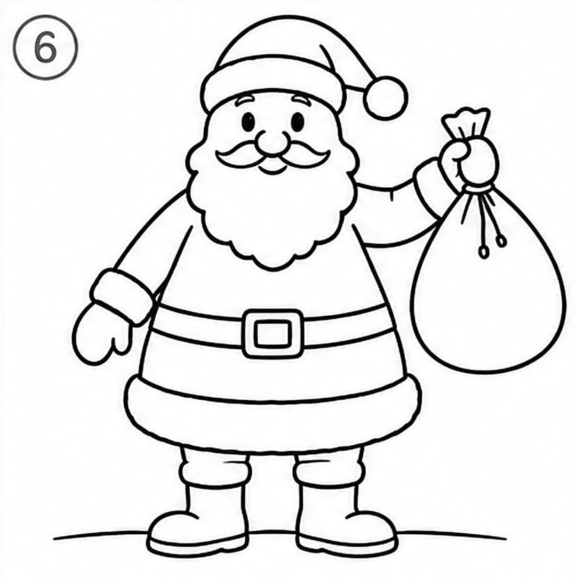 Weihnachtsmann malen für Größere, Schritt 6 von 6