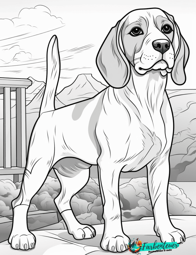 Beagle Ausmalbilder zum kostenlosen Download: Sofort Ausdrucken und