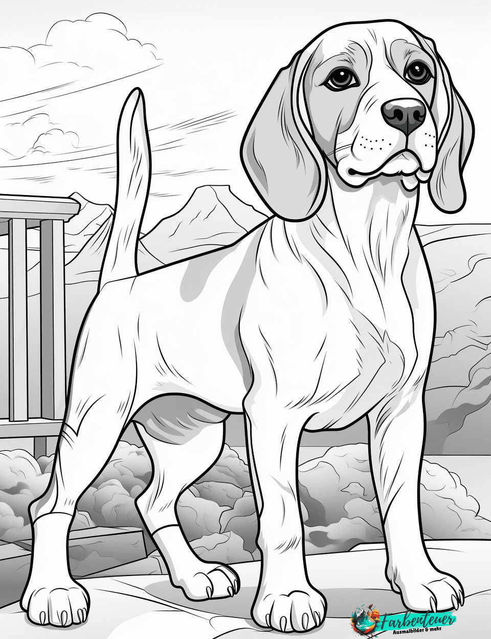 Beagle Ausmalbilder zum kostenlosen Download: Sofort Ausdrucken und