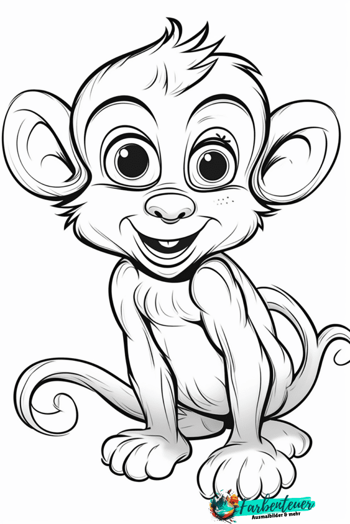 Illustration eines niedlichen Cartoon-Affen.