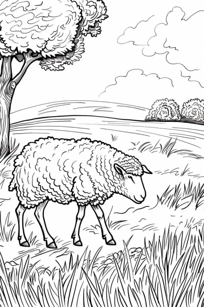 Schaf Ausmalbilder: Kreative Malvorlagen für Bauernhoftiere