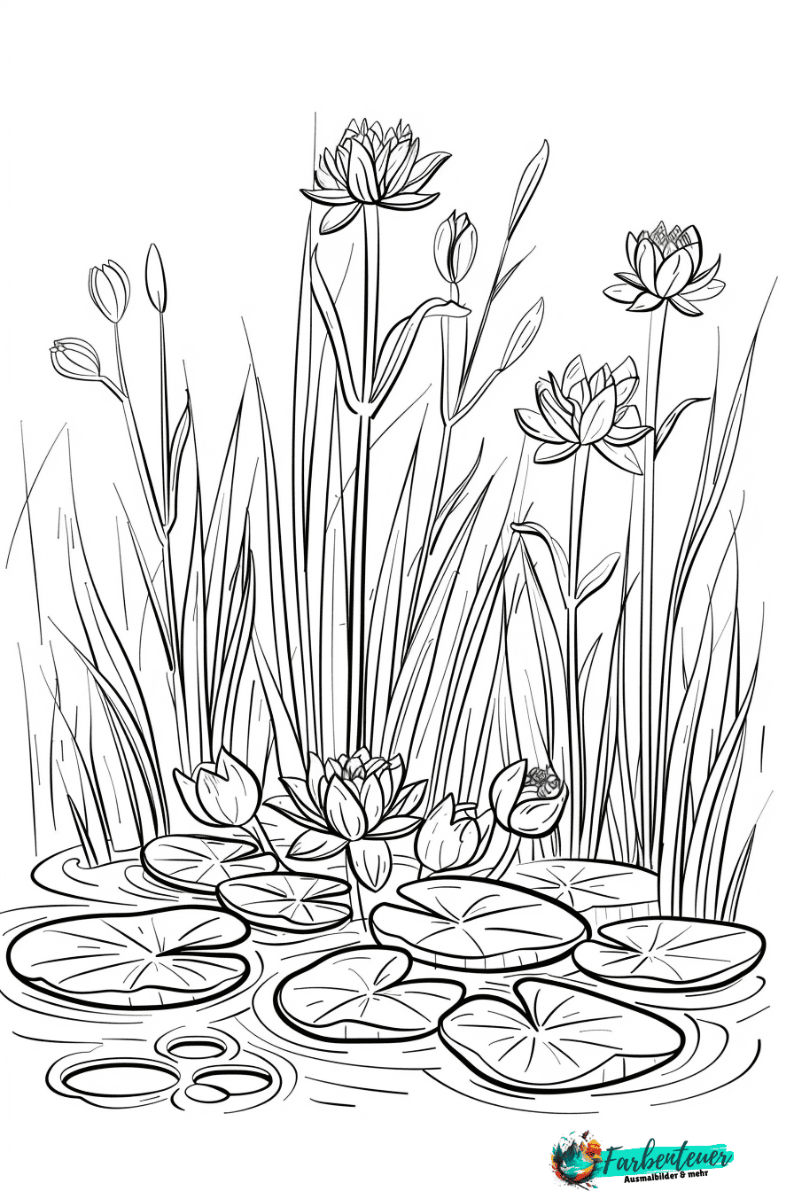 Wasserpflanzen Ausmalbild 9