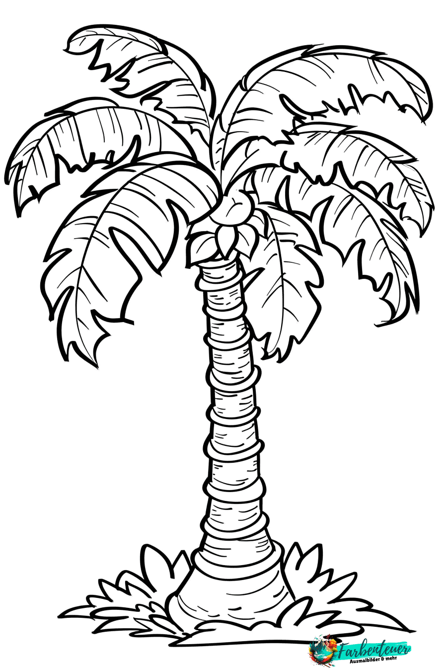 Palme Ausmalbild 1