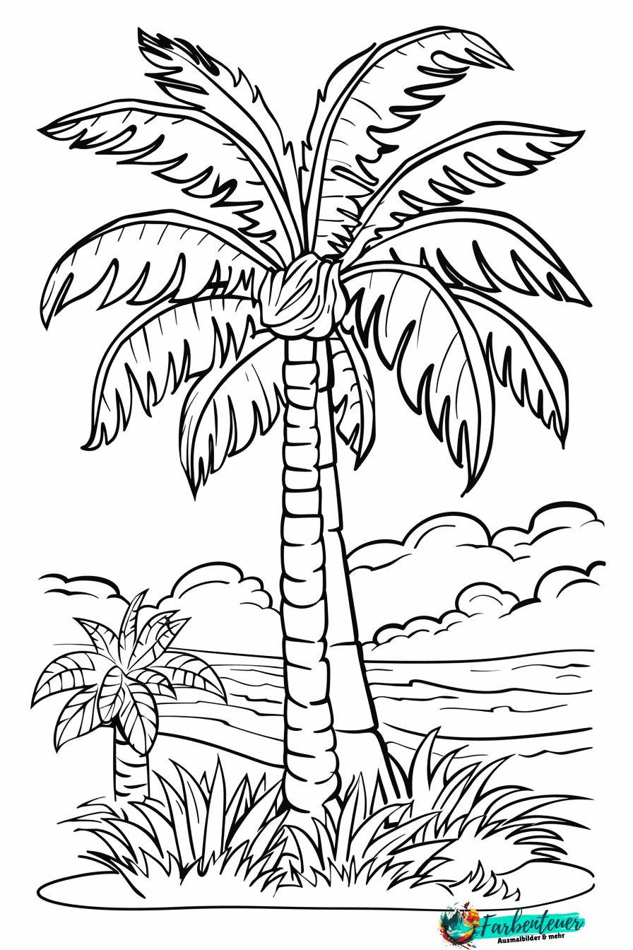 Palme Ausmalbild 3