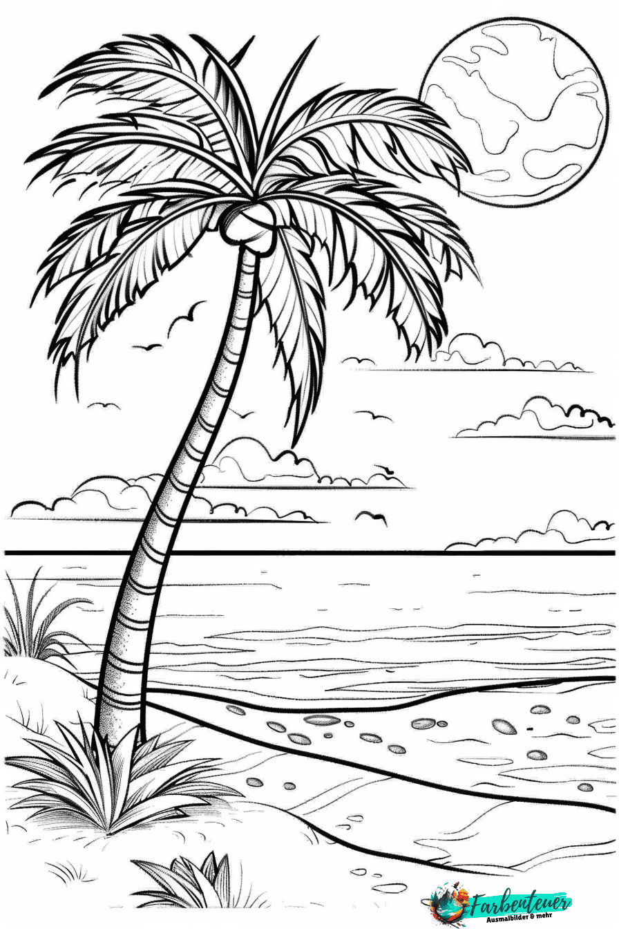 Palme Ausmalbild 7