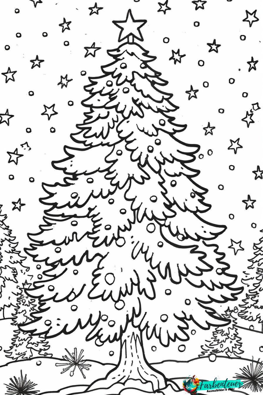 Tanne Ausmalbild 1