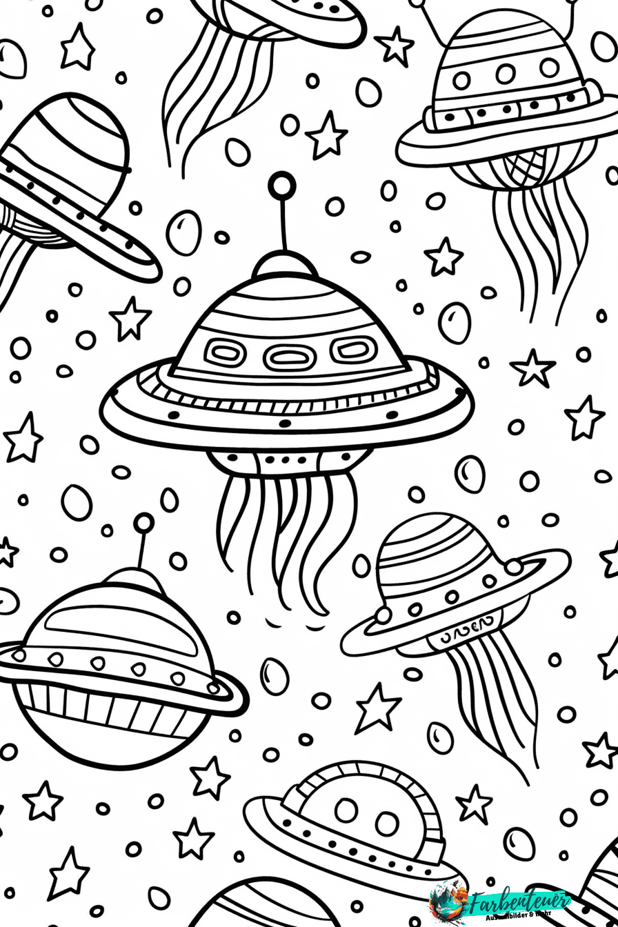 UFOs Ausmalbild 4
