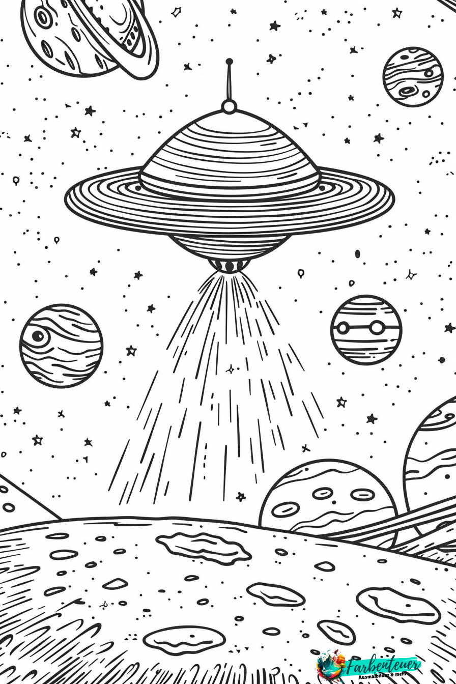 UFOs Ausmalbild 8