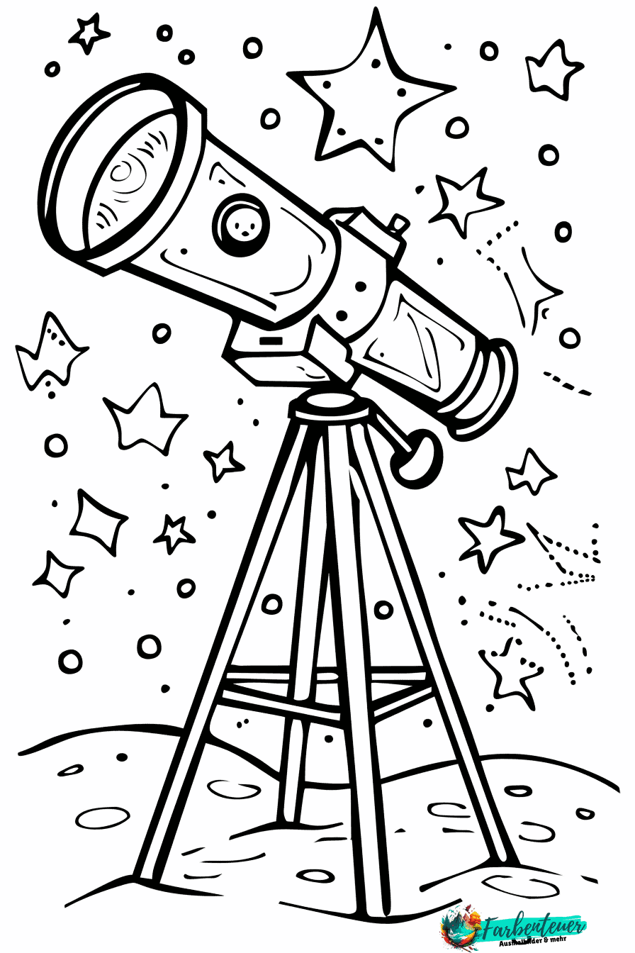 Teleskope Ausmalbild 1