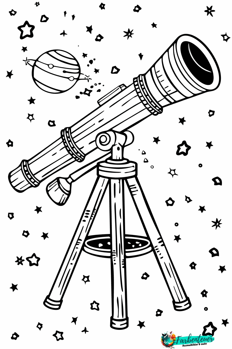 Teleskope Ausmalbild 3