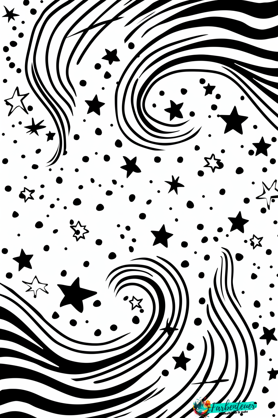 Galaxien Ausmalbild 3