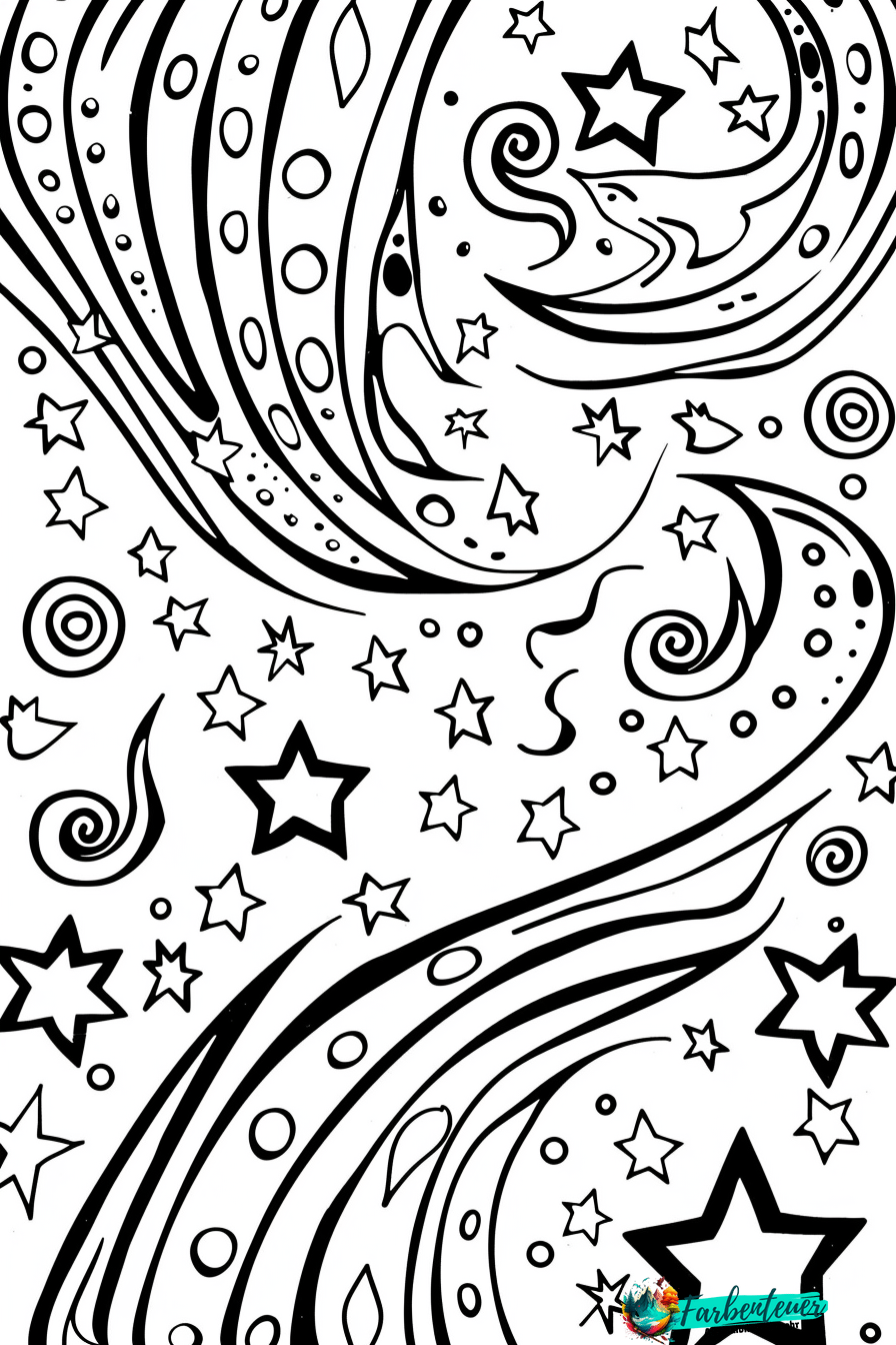 Galaxien Ausmalbild 4