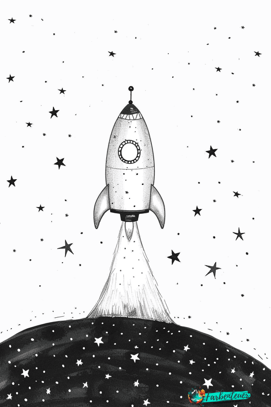 Raketen Ausmalbild 4