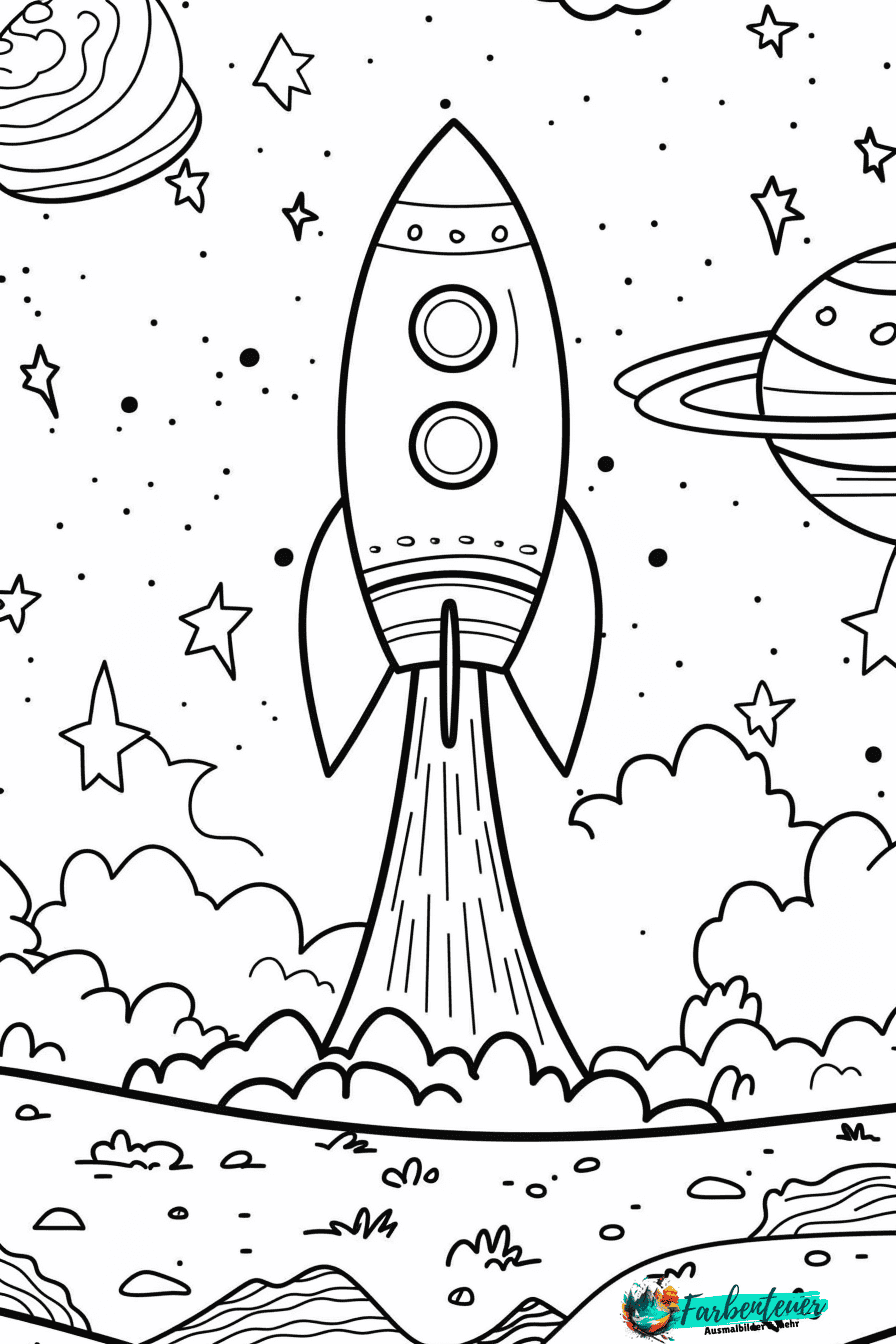 Raketen Ausmalbild 7