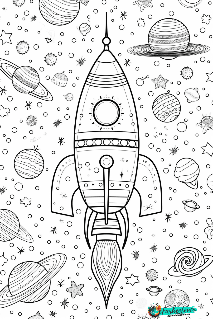 Raketen Ausmalbild 10