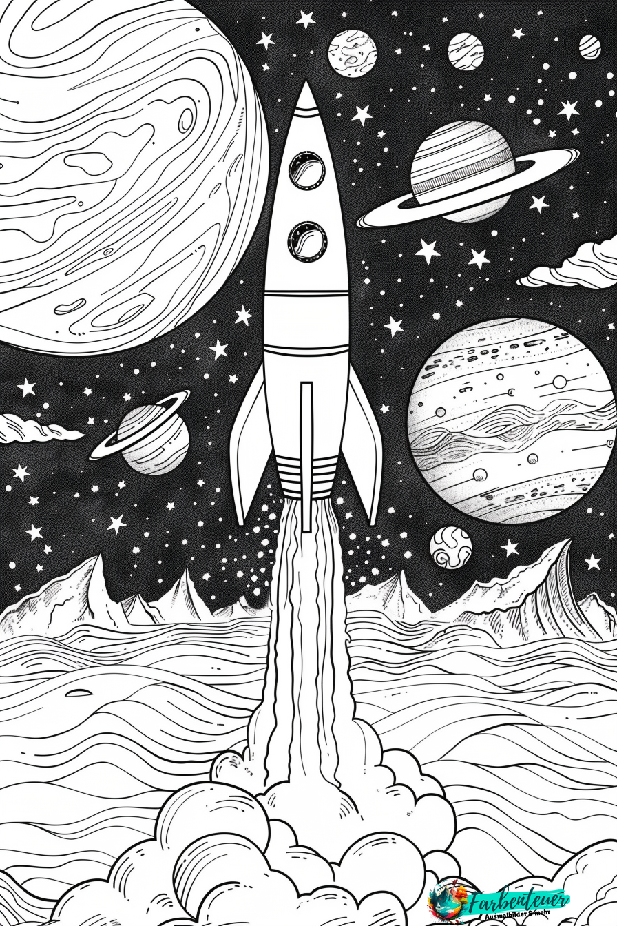 Raketen Ausmalbild 9