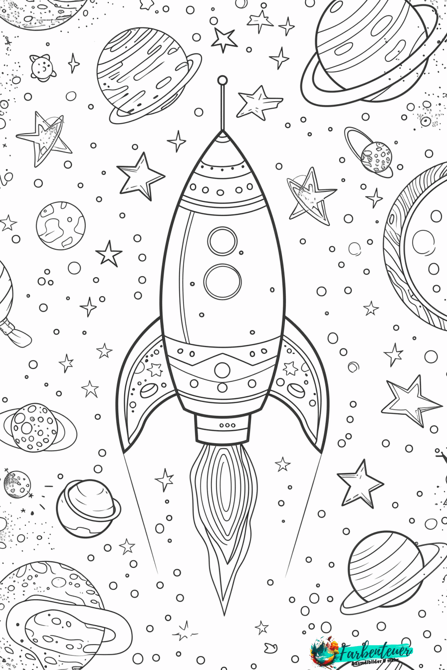 Raketen Ausmalbild 11