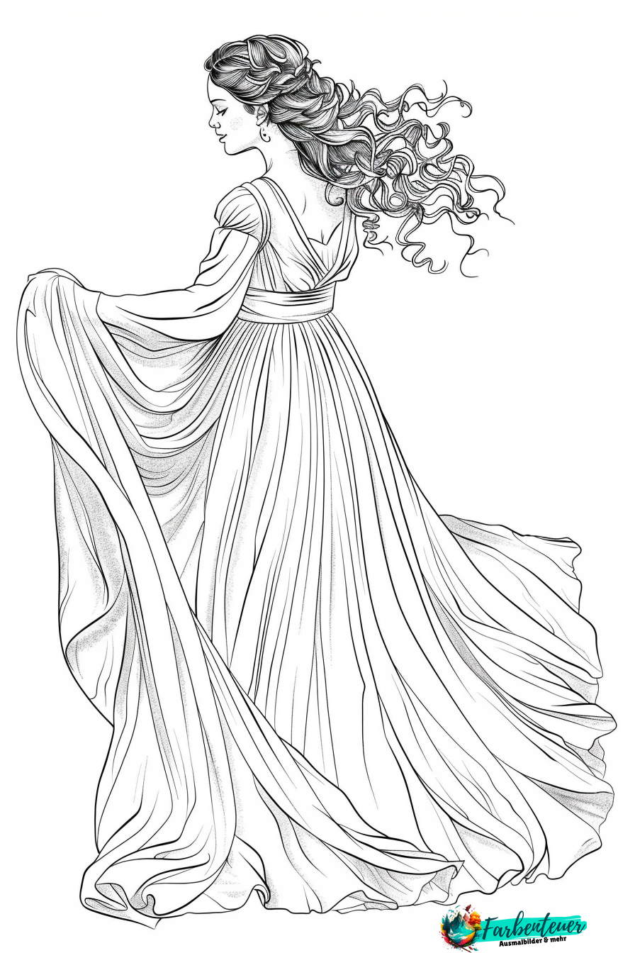 Kleid Ausmalbild 5