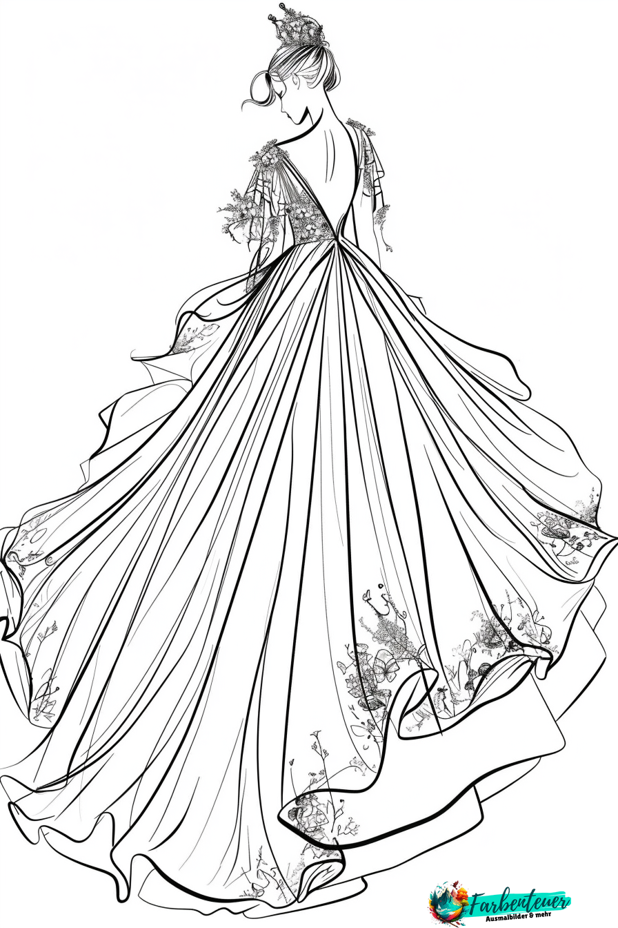 Kleid Ausmalbild 9