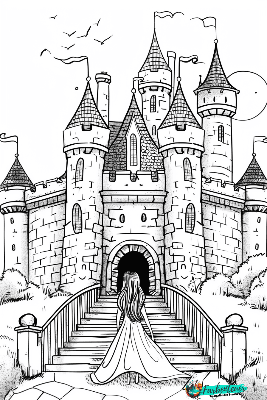 Schloss Ausmalbild 1