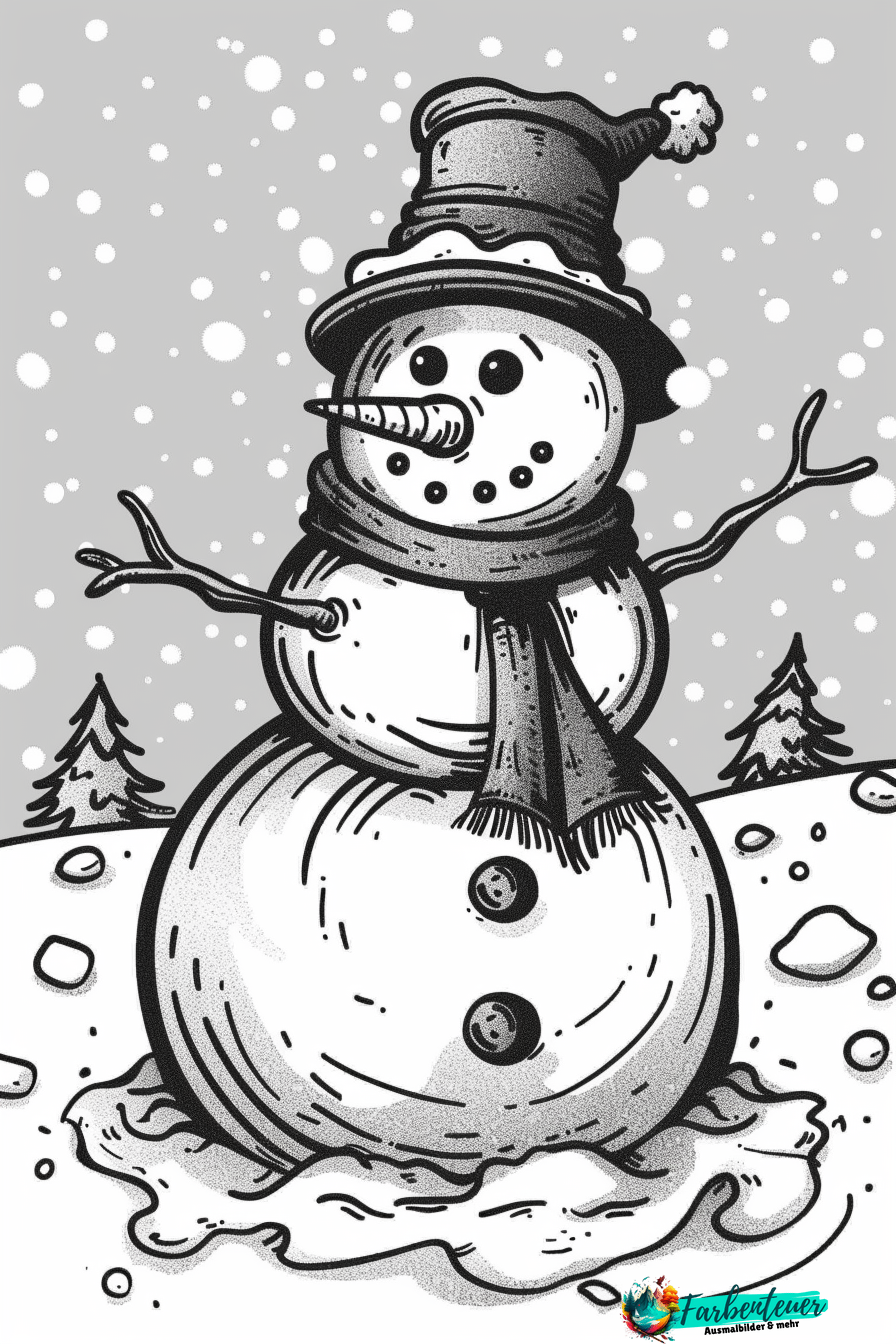 Schneemann Ausmalbild 9