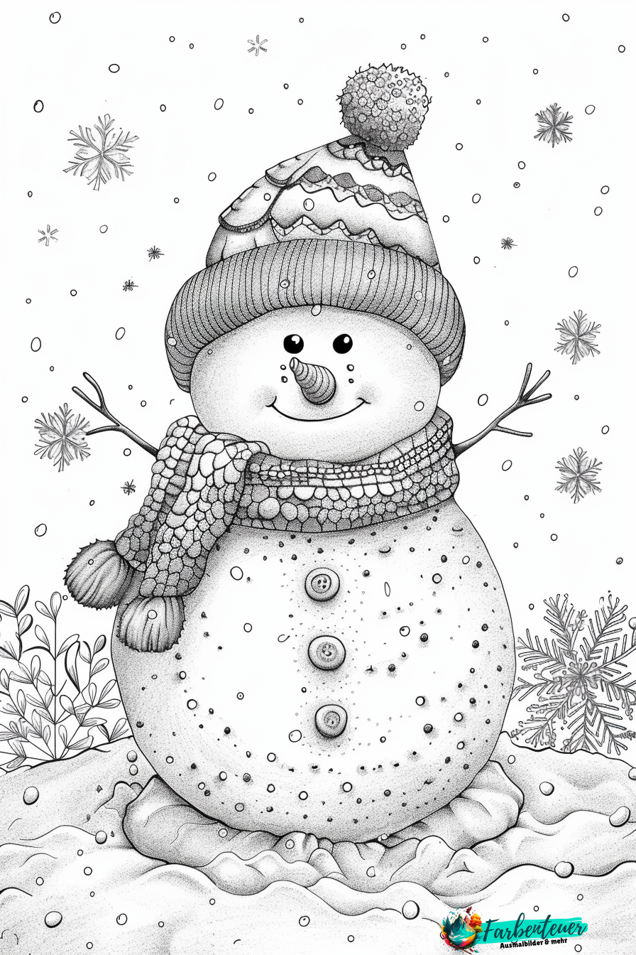 Schneemann Ausmalbild 8