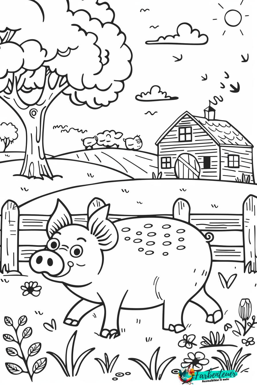 Schwein Ausmalbild 6