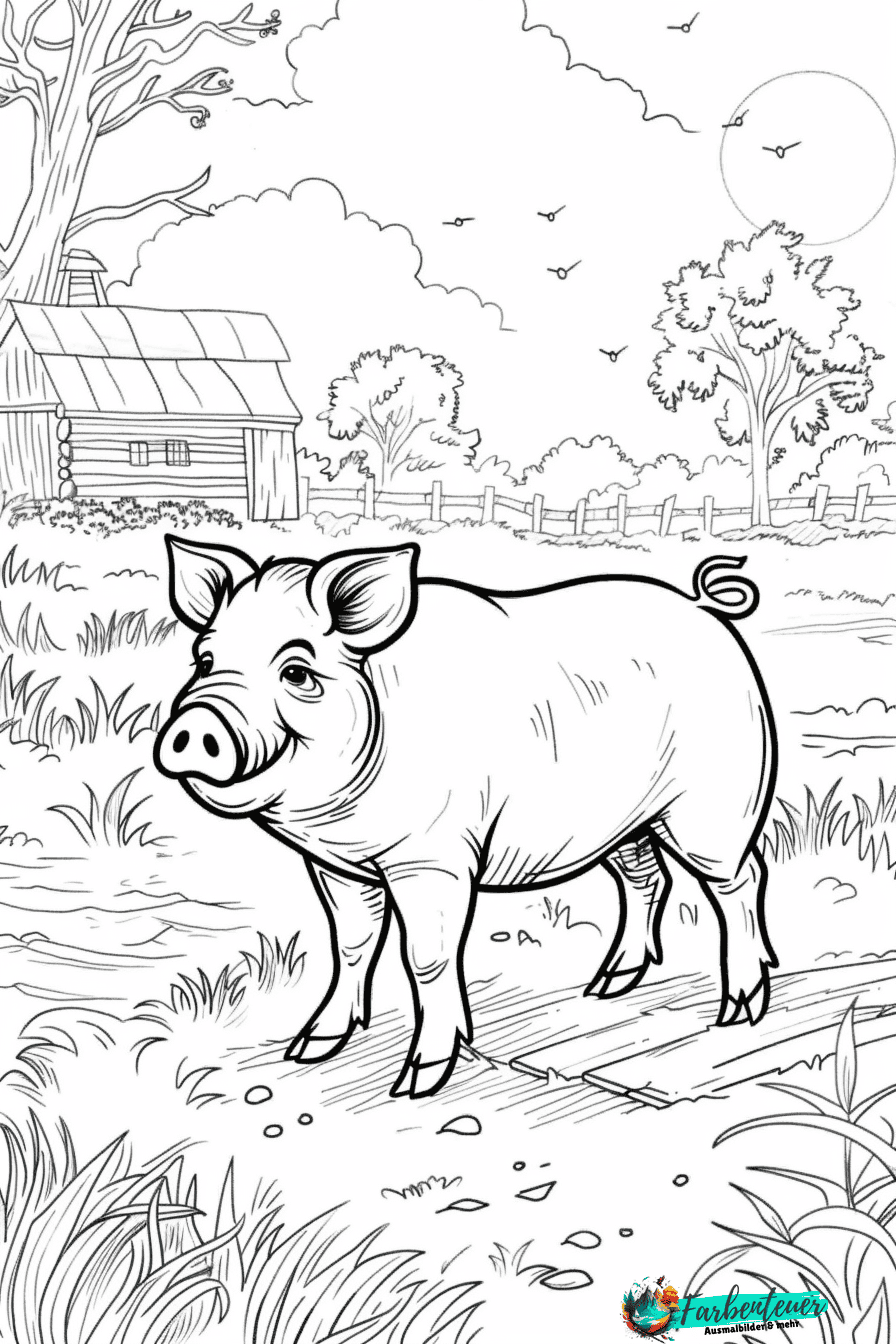 Schwein Ausmalbild 12