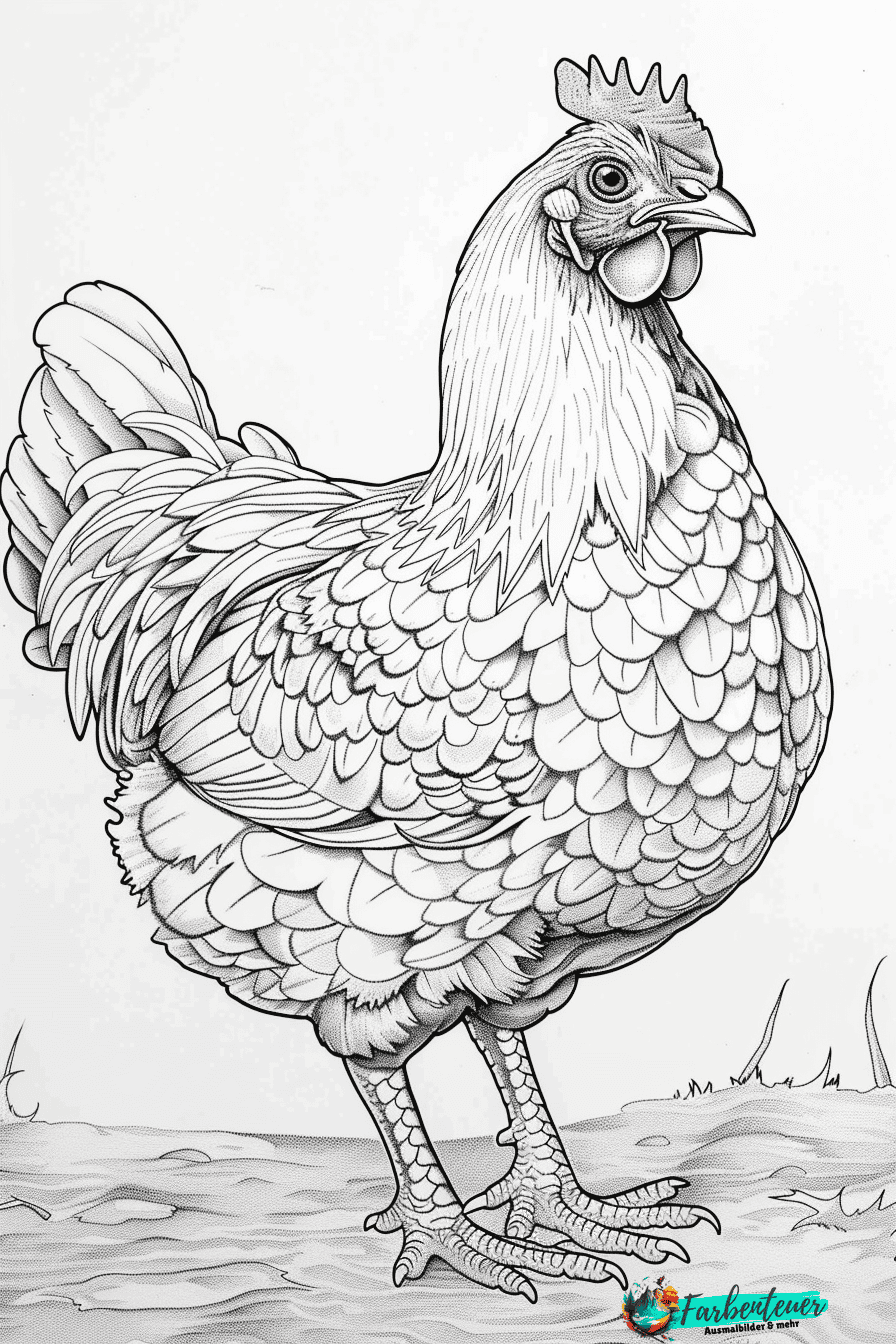 Huhn Ausmalbild 10