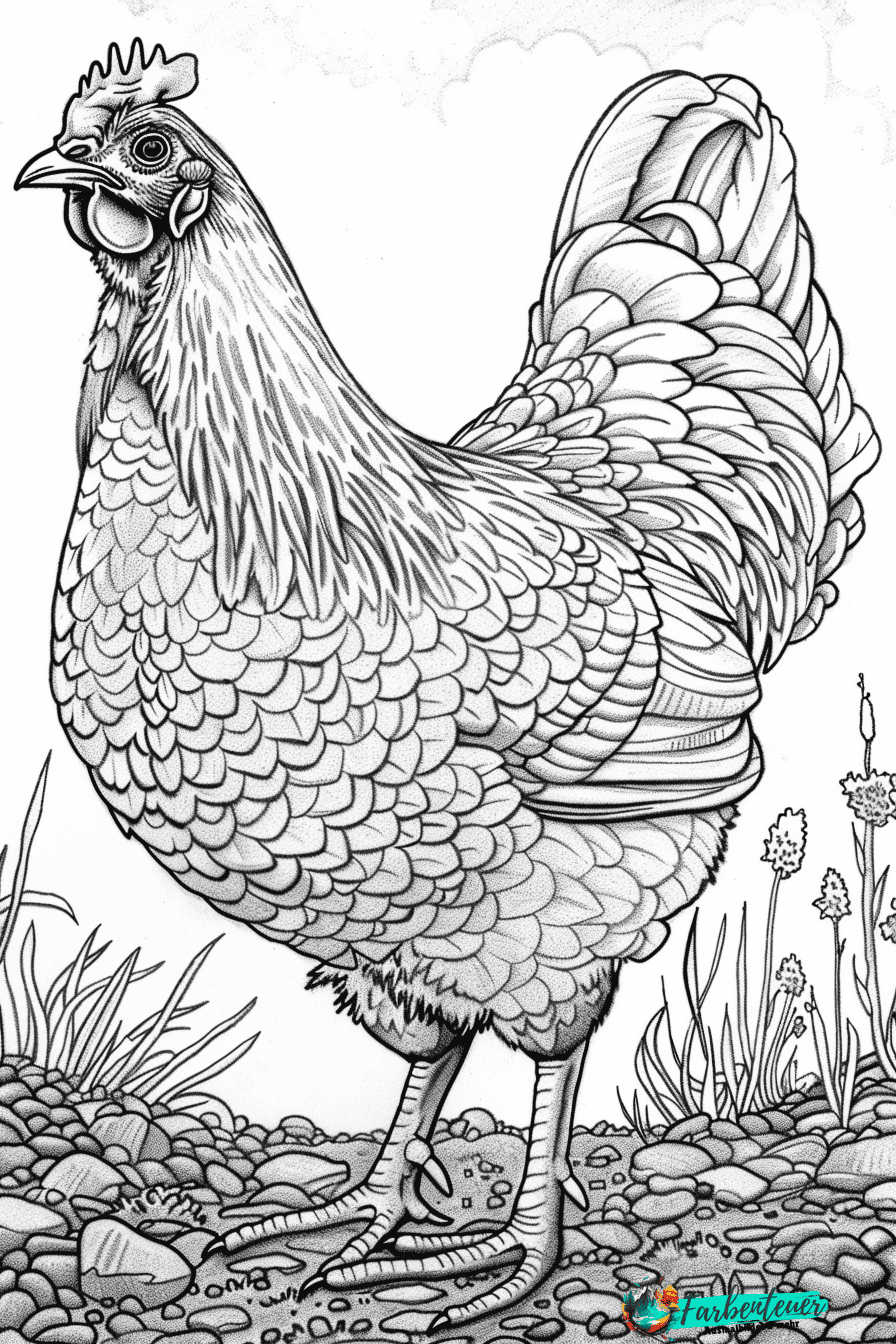 Huhn Ausmalbild 11