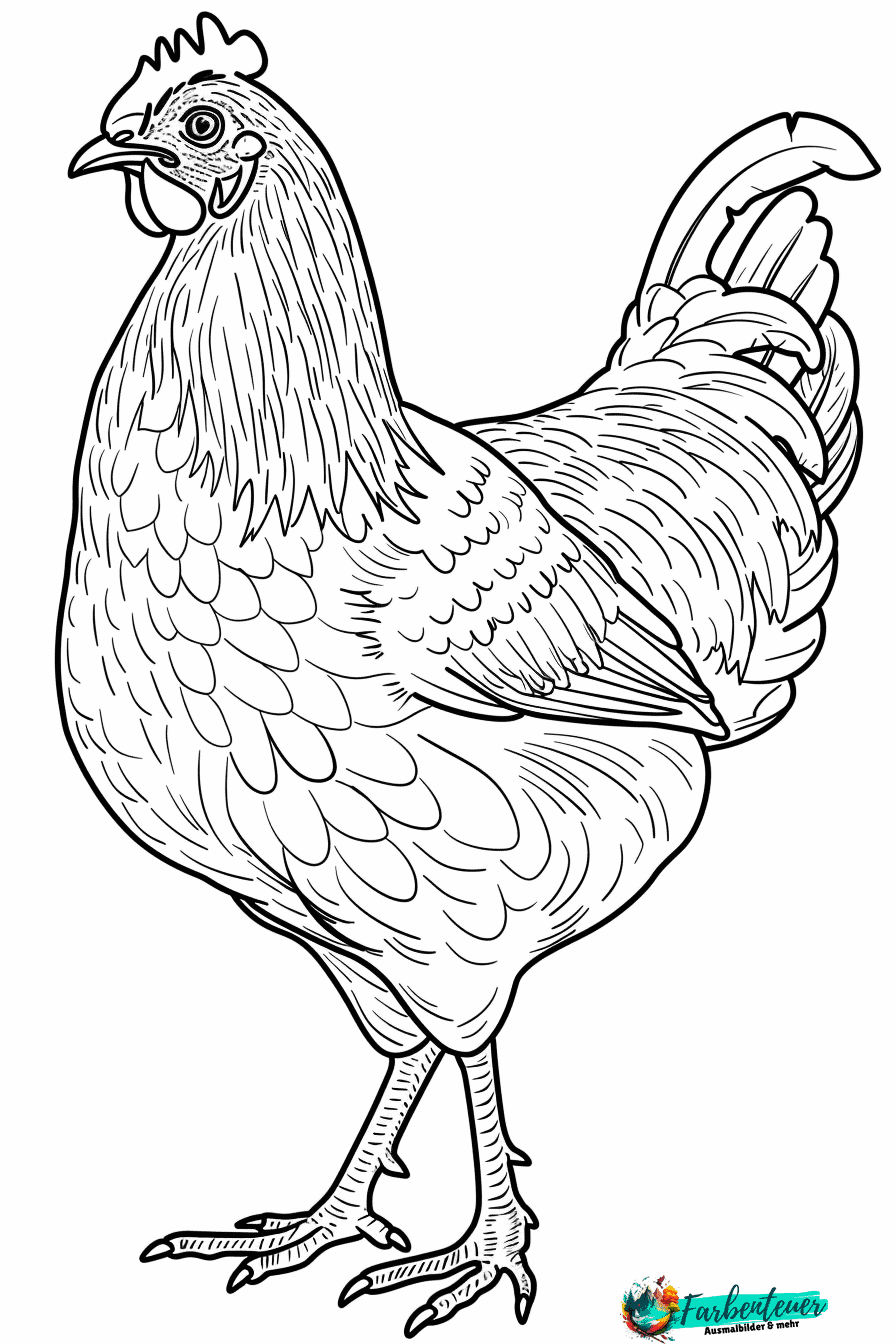 Huhn Ausmalbild 7