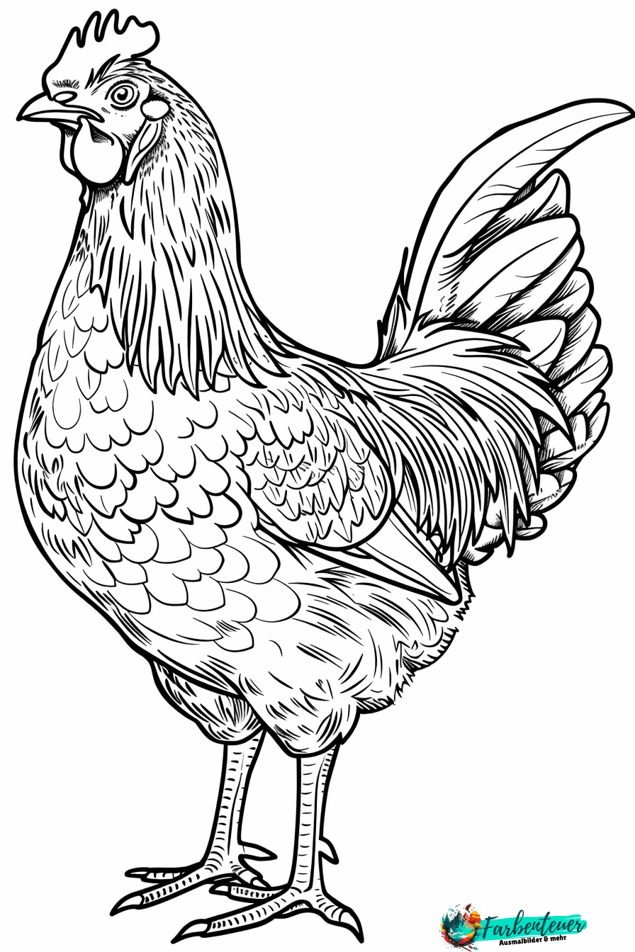 Huhn Ausmalbild 6