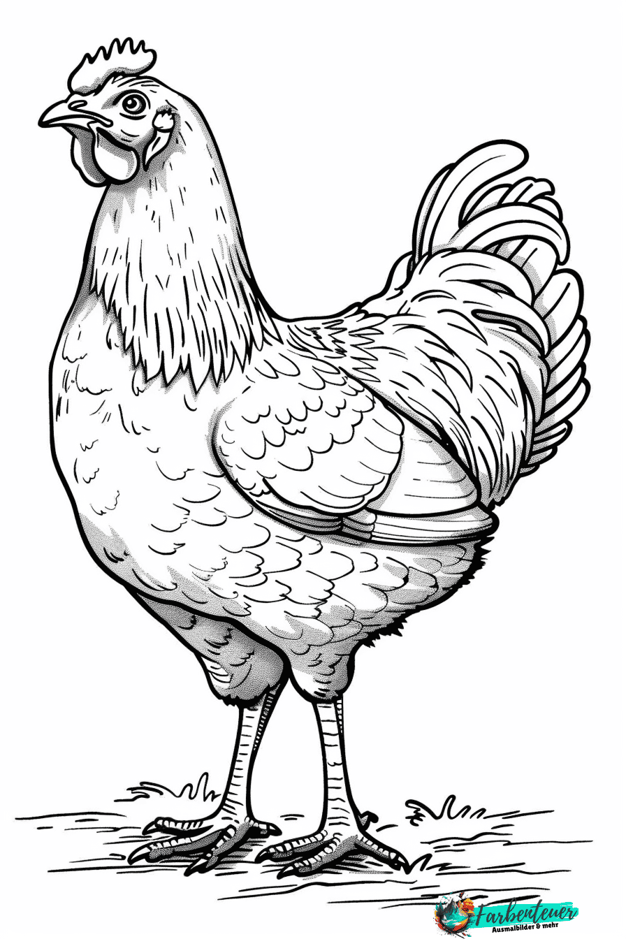 Huhn Ausmalbild 8