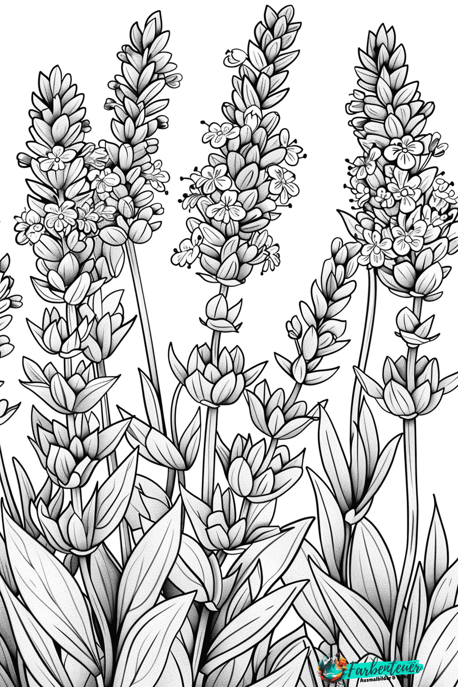 lavendel Ausmalbild 5