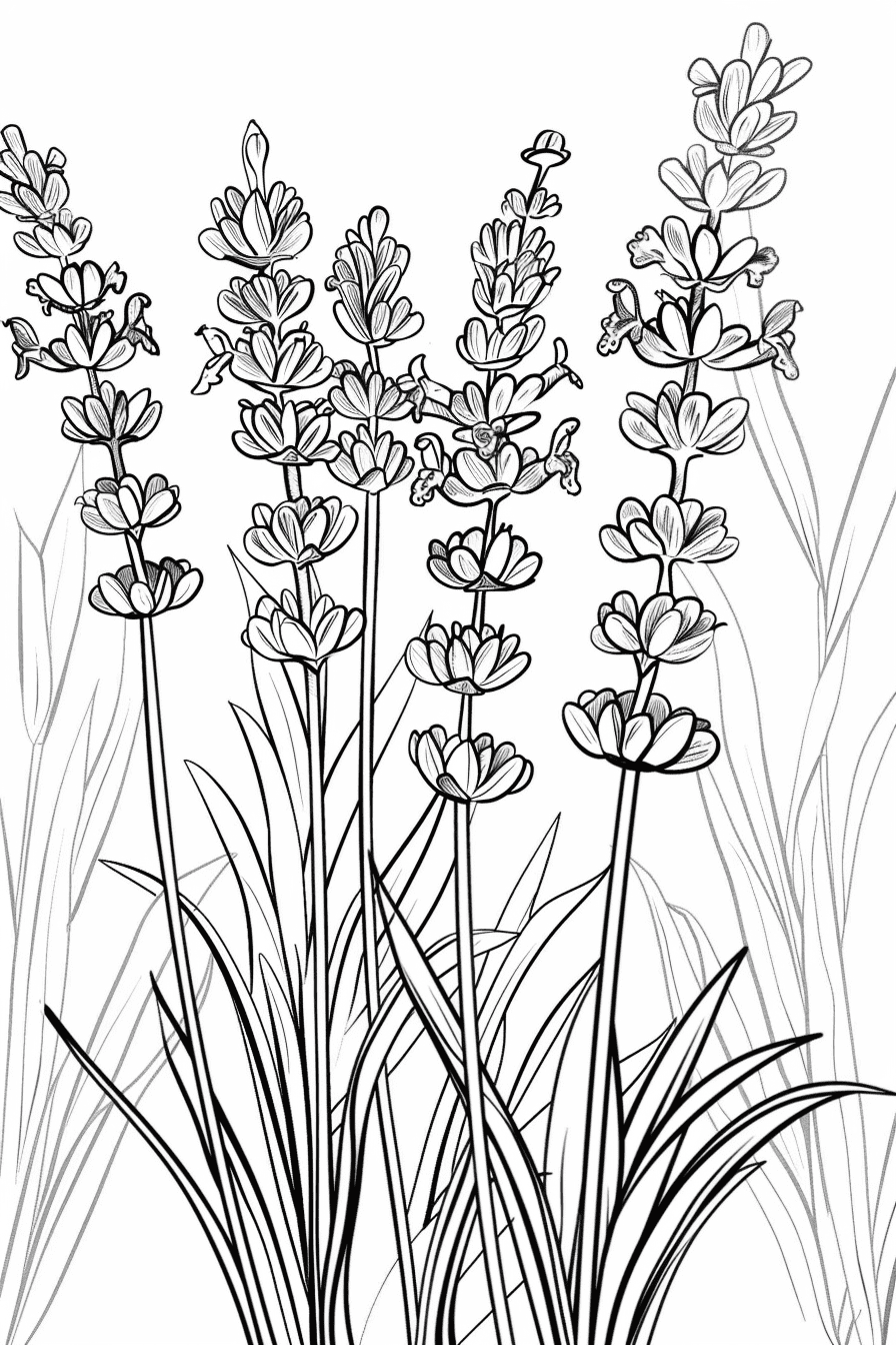 lavendel Ausmalbild 12