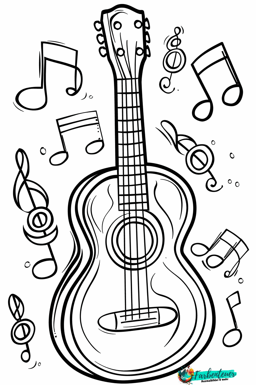 Gitarre Ausmalbild 7