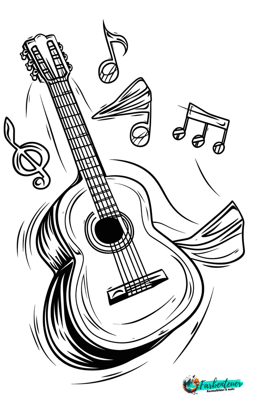 Gitarre Ausmalbild 5
