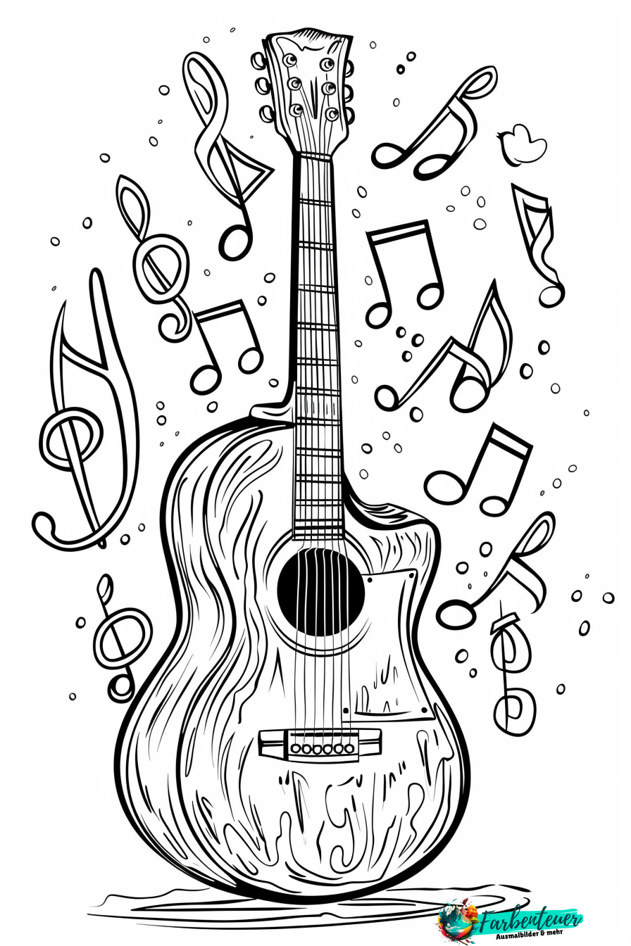 Gitarre Ausmalbild 6