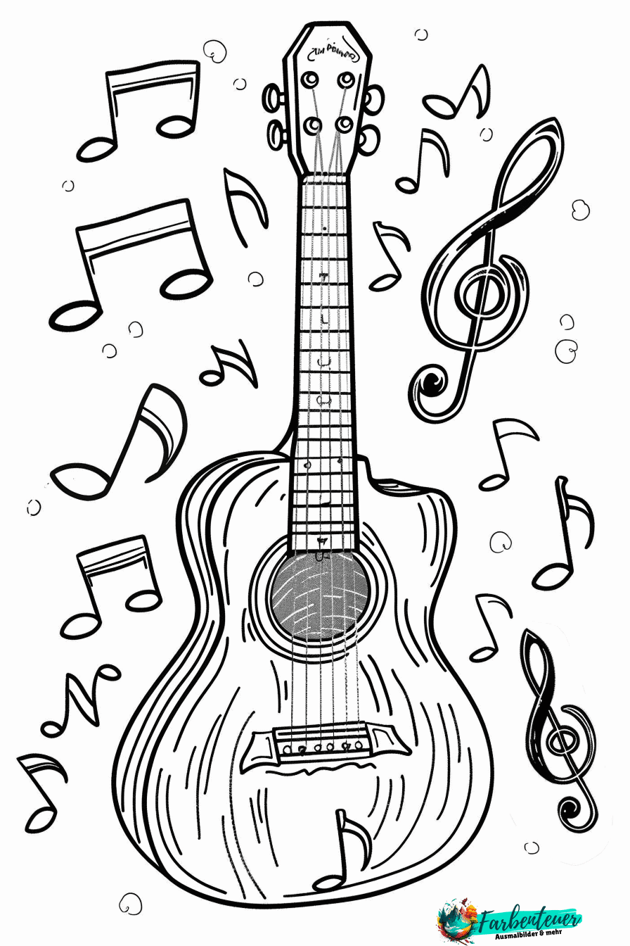 Gitarre Ausmalbild 10