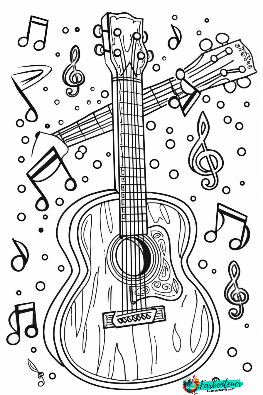 Gitarre Ausmalbild 11