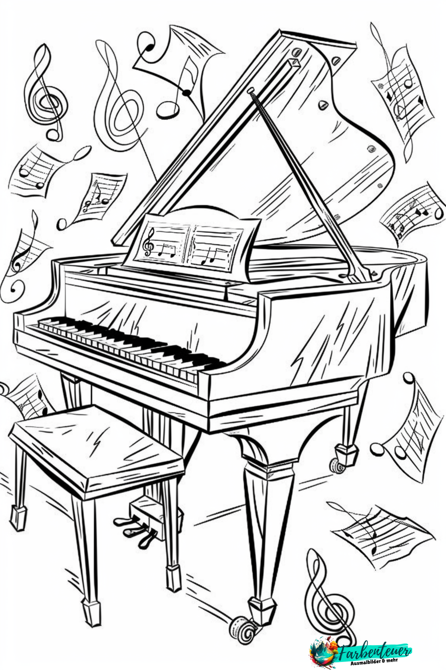 Klavier Ausmalbild 9