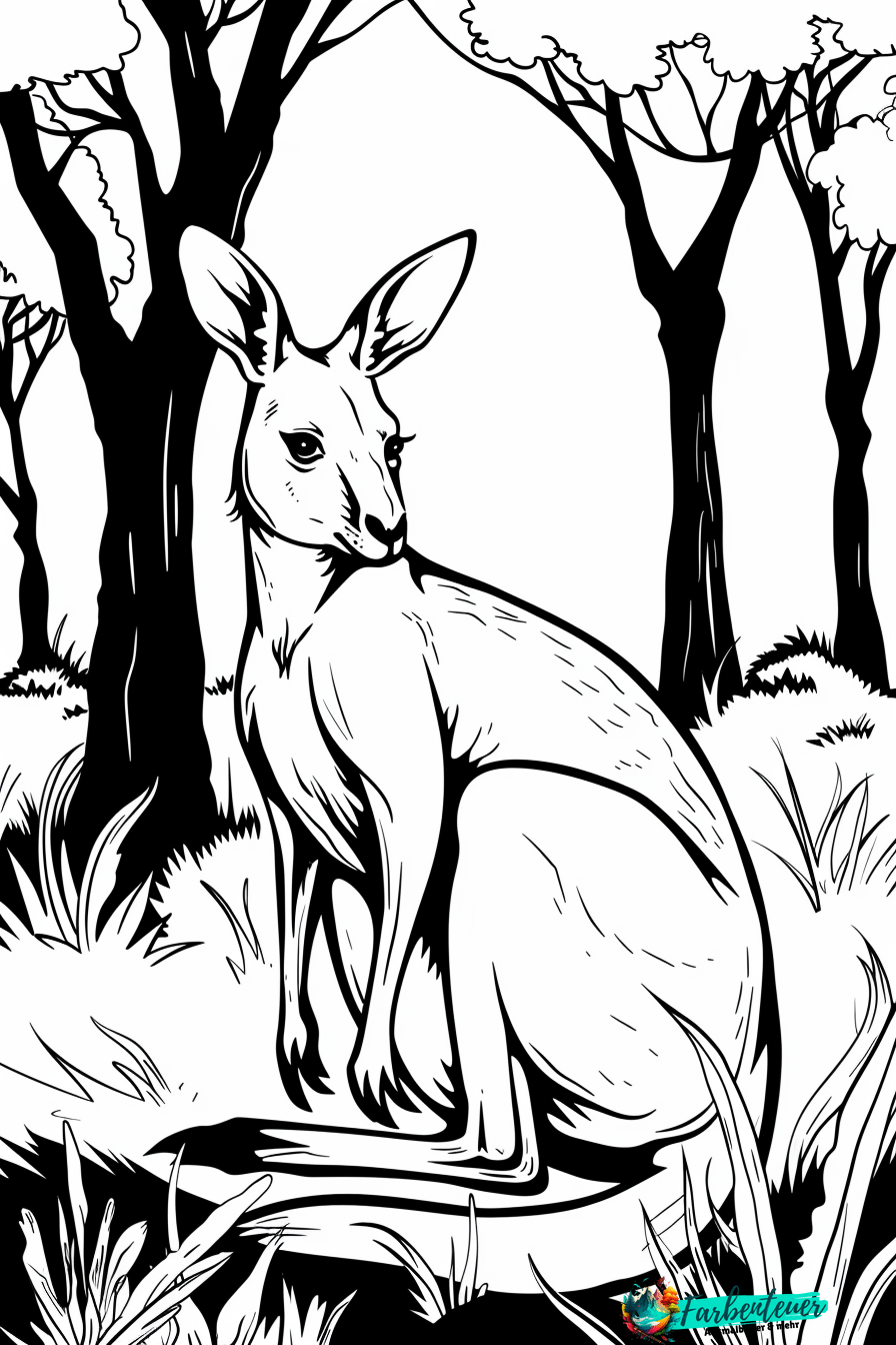 känguru Ausmalbild 7